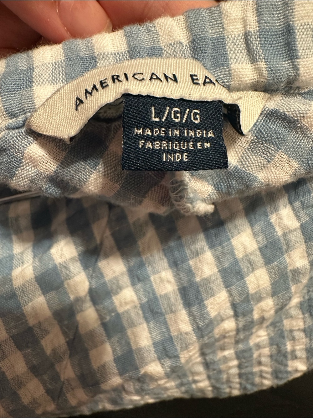 2 for $25 AE Blue and Red Gingham Midi Skirts - Picture 9 of 9